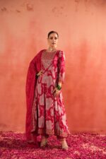 Premium Chinnon Floral Anarkali Suit Set With Dupatta - Image 2