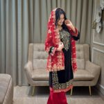 Luxury Black Velvet Pheran Style Suit -Festive Wear