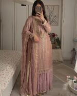 Royal Shimmer Party Wear Designer Top Pant Dupatta Set - Image 5