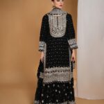 Midnight Elegance Kurti Lehenga Set
