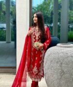 Elegant Designer Sequin Embroidered Top, Pant & Dupatta Set - Image 2