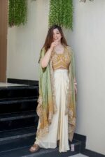 Embroidered Draped Saree Co-ord Set - Image 2