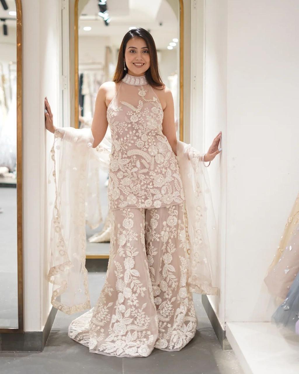 7a78f78f-5386-4f21-b0b9-432852d55816.jpeg Zaria Embroidered Sharara Set - Image 1