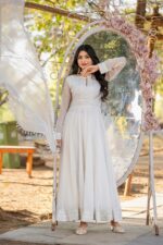 Anamika Cloud White Gown Set - Image 4