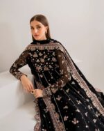 Black Rose Zari Embroidered Anarkali - Image 4