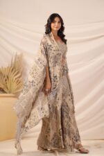 Elegant Croptop Palazzo and Cape Set - Image 4