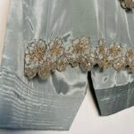 Sage Green Satin Farshi Salwar Set with Hand Embroidered Detailing - Image 6