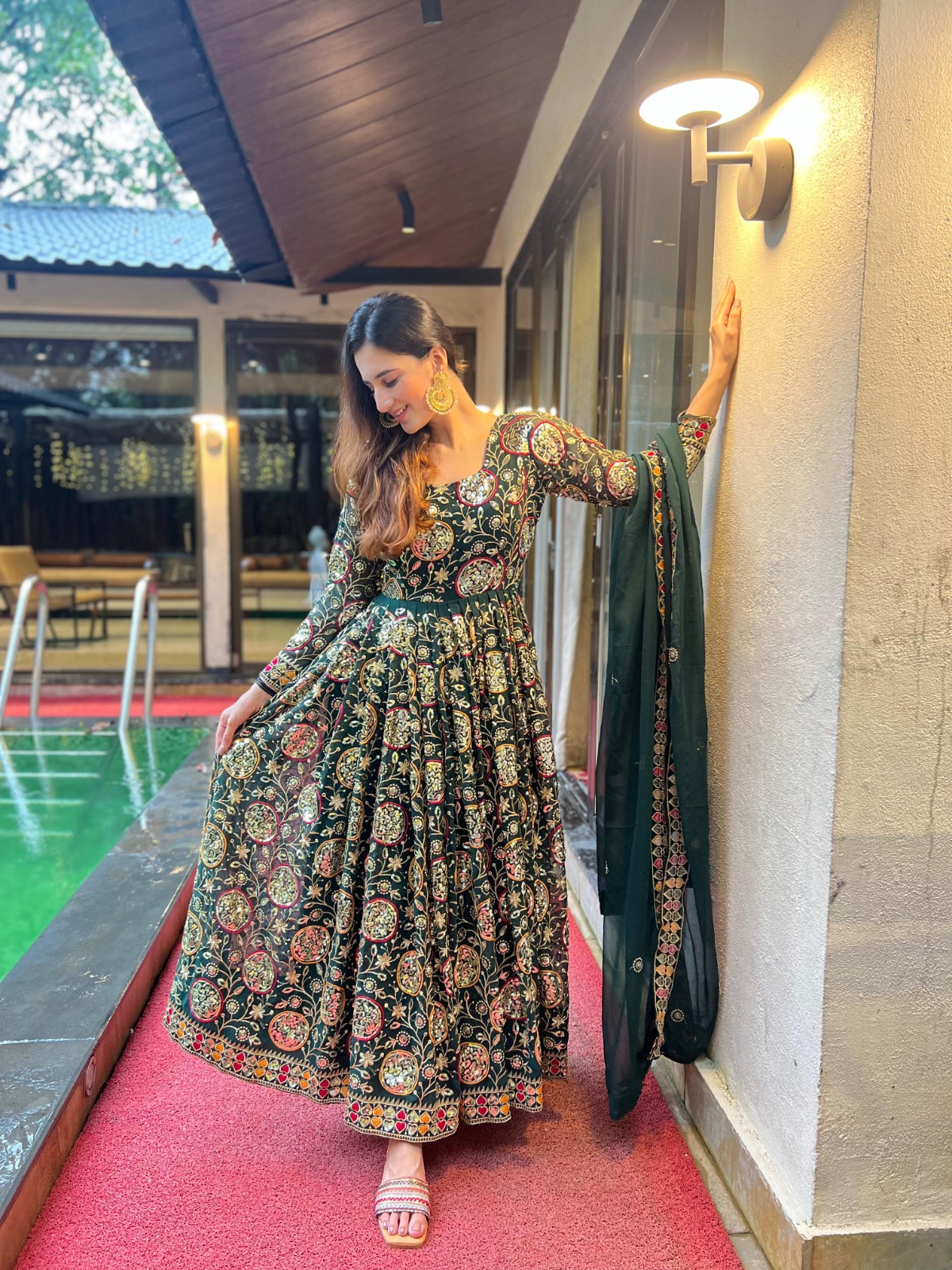 Best-Ethnic-Wear.jpg Rajwada Glamour Embroidered Anarkali - Image 1