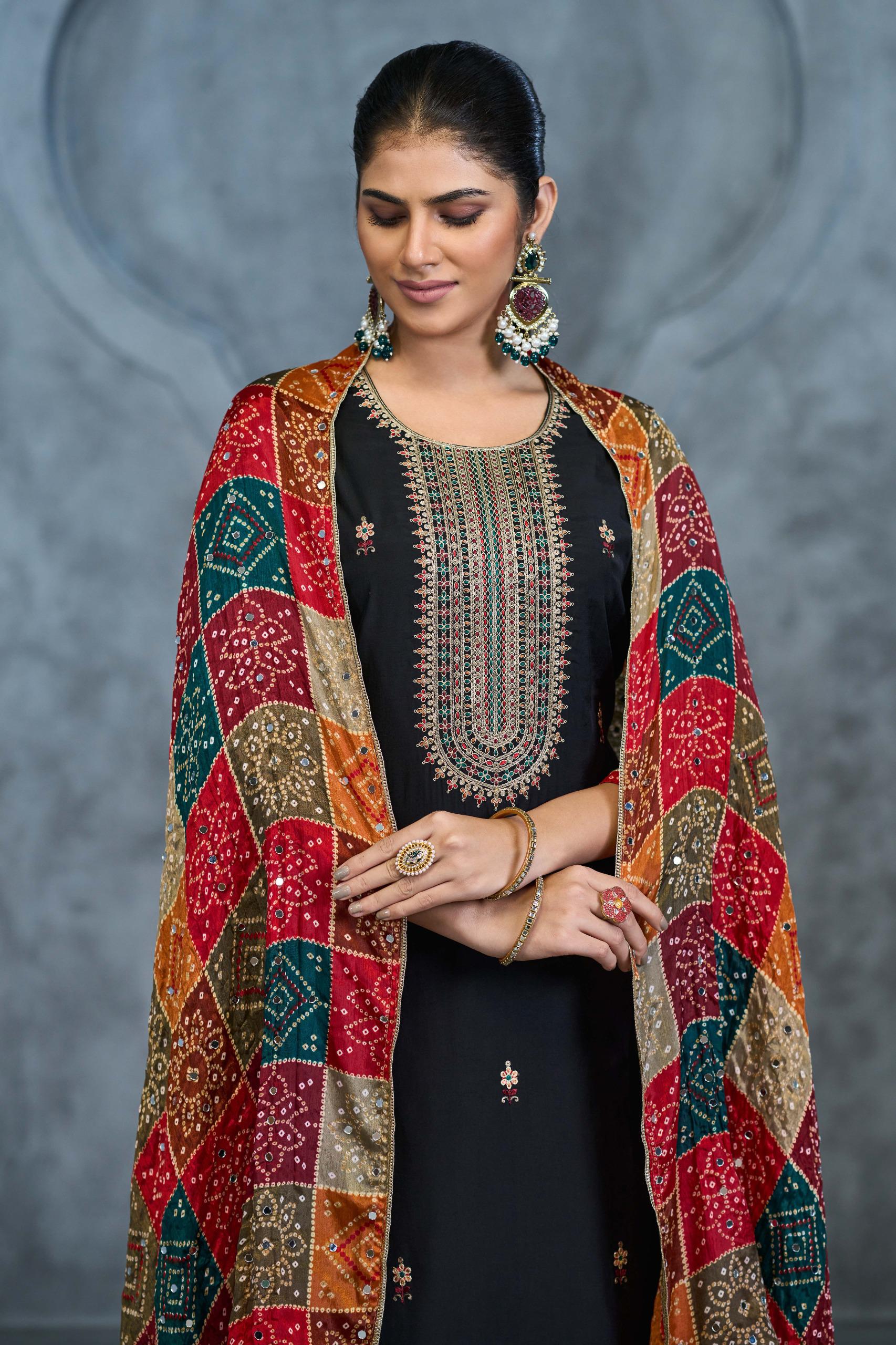 IMG-20241225-WA0009.jpg Elegant Black Kurta Set with Bandhani Dupatta - Image 1