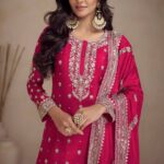 Embroidered Magenta Sharara Set
