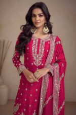 Embroidered Magenta Sharara Set