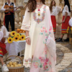 Ivory Blossom Embroidered Kurta Set with Floral Dupatta