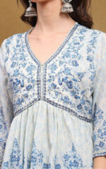 Azure Grace Printed Peplum Kurta Set - Image 5