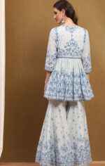 Azure Grace Printed Peplum Kurta Set - Image 6