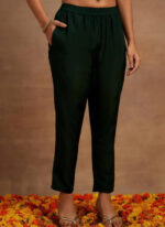 Zehra Emerald Green Embroidered Suit Set - Image 7