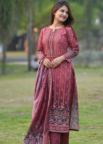 Mahira Maroon Ethnic Printed Suit Set