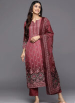 Mahira Maroon Ethnic Printed Suit Set - Image 2