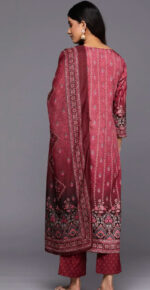 Mahira Maroon Ethnic Printed Suit Set - Image 4