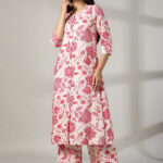 Gulzar Ivory & Rose Floral Co-ord Set