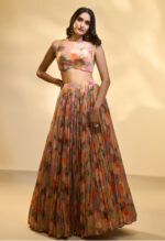 Noorani Blush Multi-Colored Embroidered Lehenga Set - Image 7