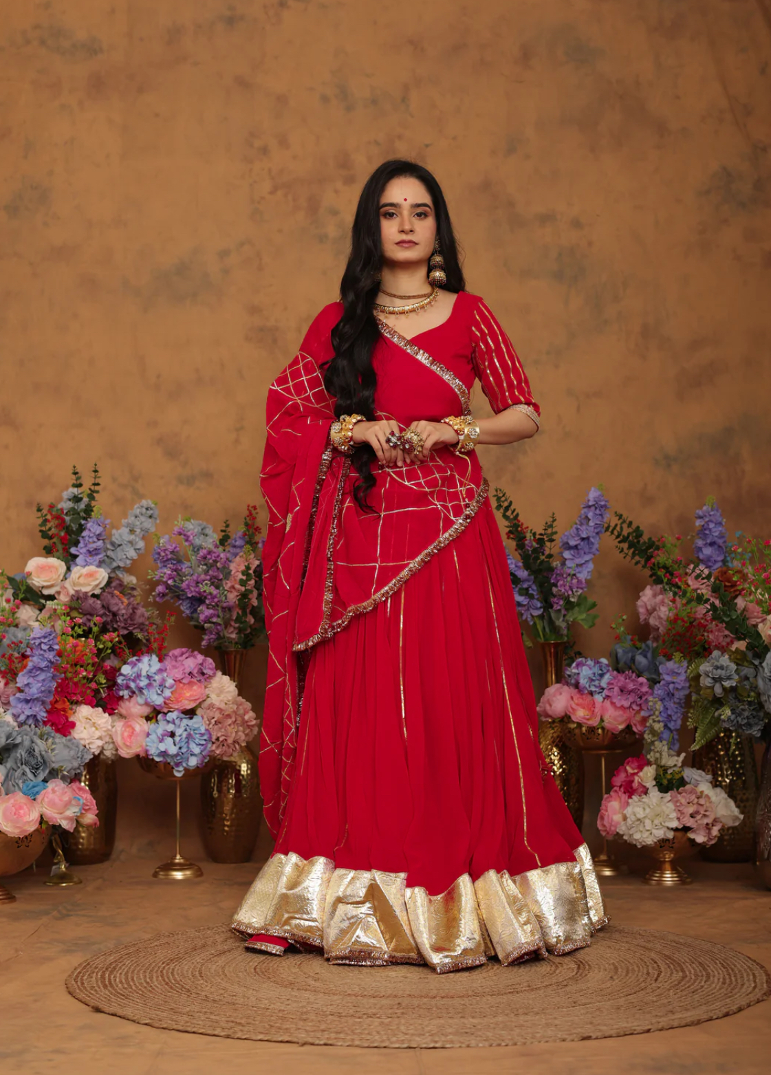 IMG_0353.jpeg Royal Rouge Gota Patti Lehenga Set - Image 1