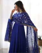 Midnight Bloom Anarkali Set - Image 7