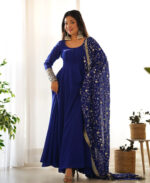 Midnight Bloom Anarkali Set - Image 4