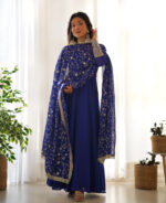 Midnight Bloom Anarkali Set - Image 2