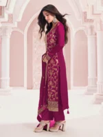 Gulbahaar Wine Gold Embroidered Salwar Suit - Image 2