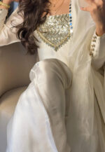 Zarqa Ivory Premium Silk Ensemble - Image 3