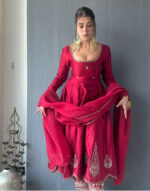 Zahra Handcrafted Maroon Ensemble - Image 6