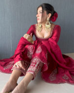 Zahra Handcrafted Maroon Ensemble - Image 3