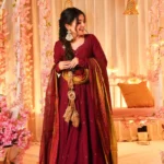 Aarohi Maroon Muslin Set