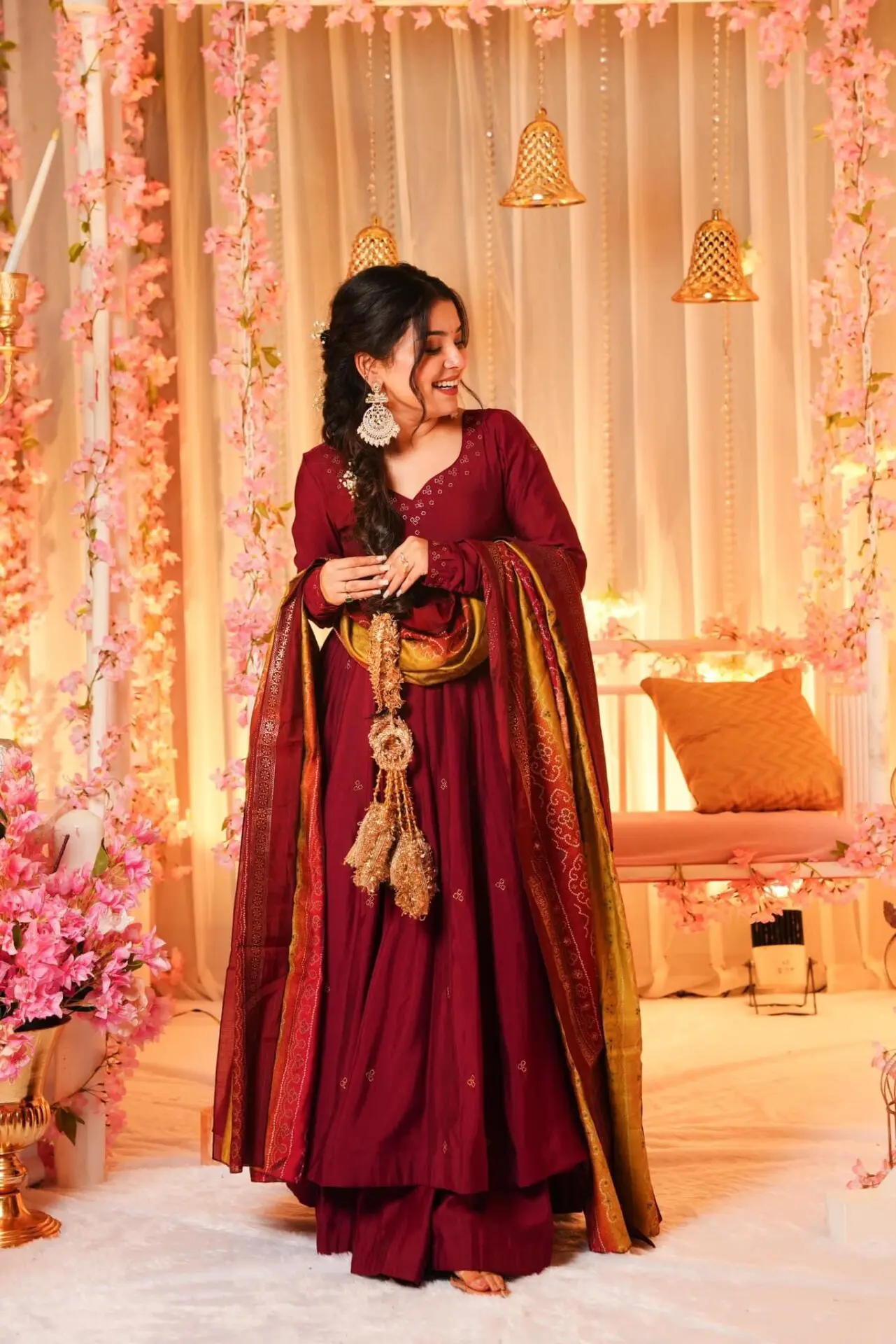 IMG_1451.webp Aarohi Maroon Muslin Set - Image 1