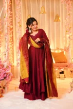 Aarohi Maroon Muslin Set - Image 2