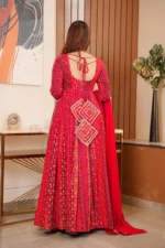 Amaira Scarlet Red Maxi Set in Rayon - Image 3