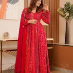 Amaira Scarlet Red Maxi Set in Rayon