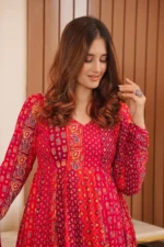 Amaira Scarlet Red Maxi Set in Rayon - Image 4