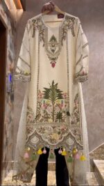 Wedding Special Maharani Off-White Suit with Tassels