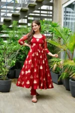 Maroon Mystique Organza Ensemble - Image 6