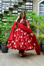 Maroon Mystique Organza Ensemble - Image 3