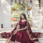 Majestic Maroon Shimmer Gown
