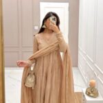 Beige Premium Anarkali Suit Set
