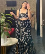 Daisy Bloom Black Lehenga Set