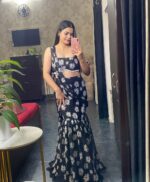 Daisy Bloom Black Lehenga Set - Image 2