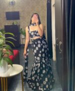 Daisy Bloom Black Lehenga Set - Image 4