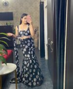 Daisy Bloom Black Lehenga Set - Image 6