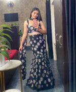 Daisy Bloom Black Lehenga Set - Image 9