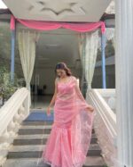 Petals in Morning Mist Lehenga Saree - Image 2