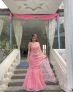 Petals in Morning Mist Lehenga Saree - Image 3